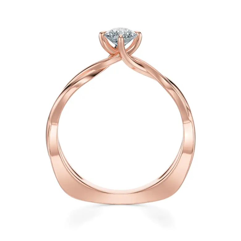 Pierścionek z diamentem różowe złoto